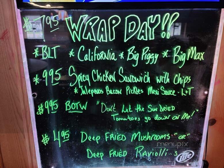 Brackett Bar - Fall Creek, WI menu_pic