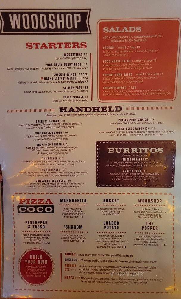 Union Woodshop - Clarkston, MI menu_pic
