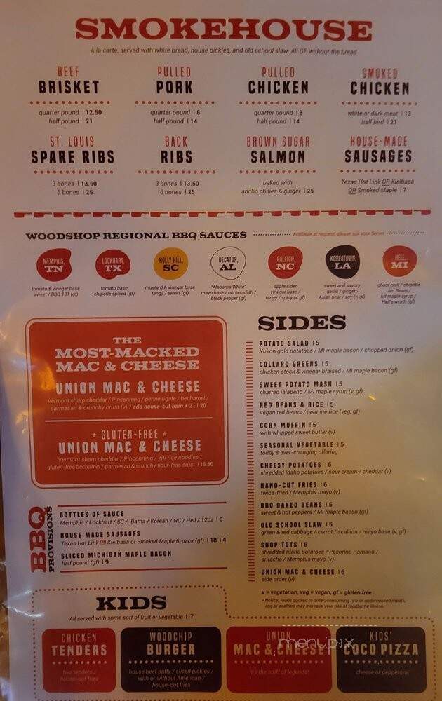 Union Woodshop - Clarkston, MI menu_pic
