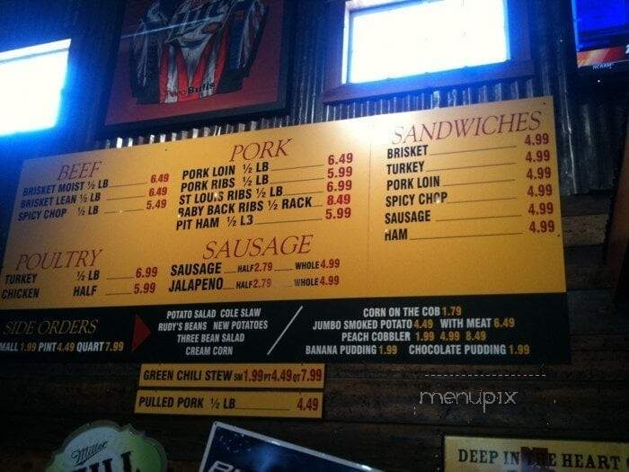 Rudy's Country Store & Bar-B-Q - Arlington, TX menu_pic