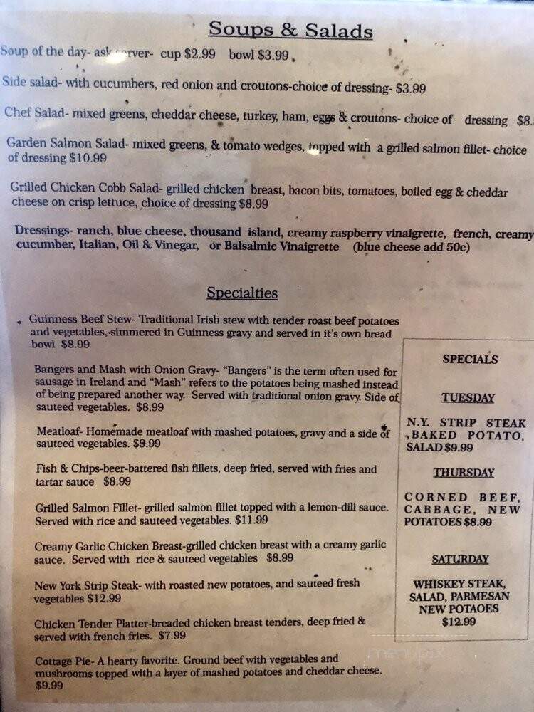 Sean O'Casey's - Omaha, NE menu_pic