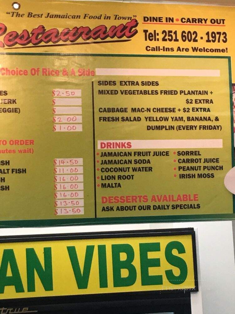 Jamaican Vibes Restaurant - Mobile, AL menu_pic