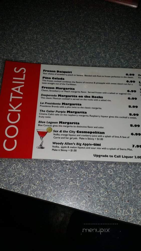 Cinema Cafe - Hampton, VA menu_pic