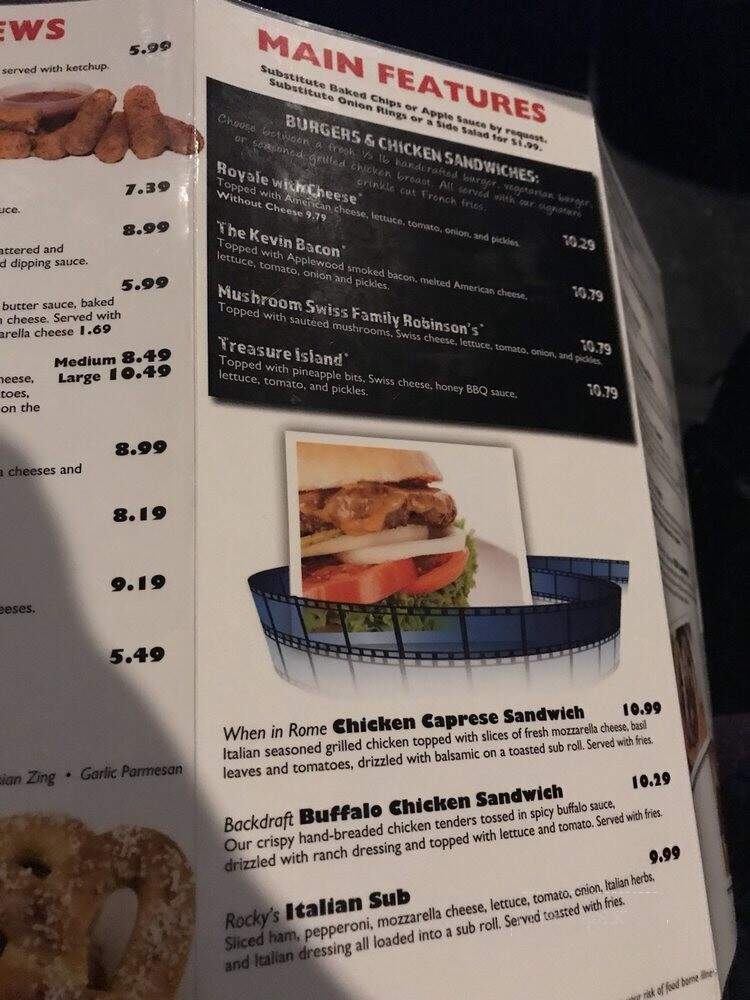 Cinema Cafe - Hampton, VA menu_pic
