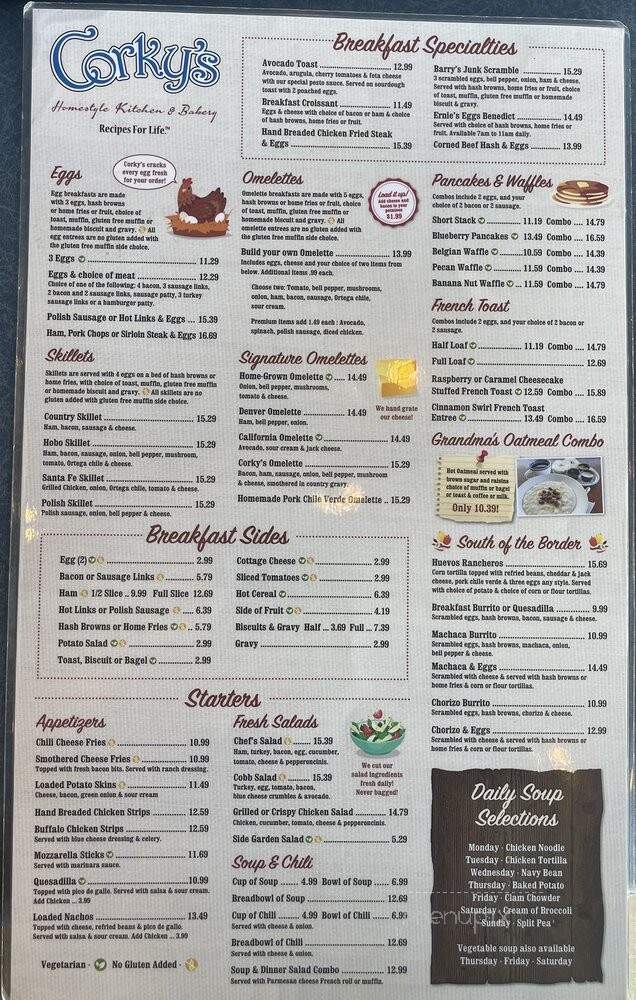 Corkys Kitchen and Bakery - Ladera Ranch, CA menu_pic