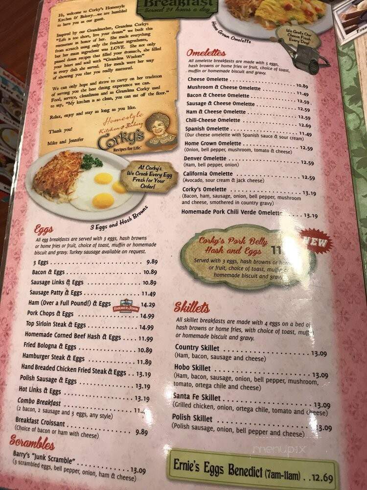 Corkys Kitchen and Bakery - Ladera Ranch, CA menu_pic