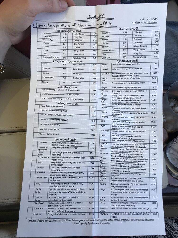 Sake - High Point, NC menu_pic