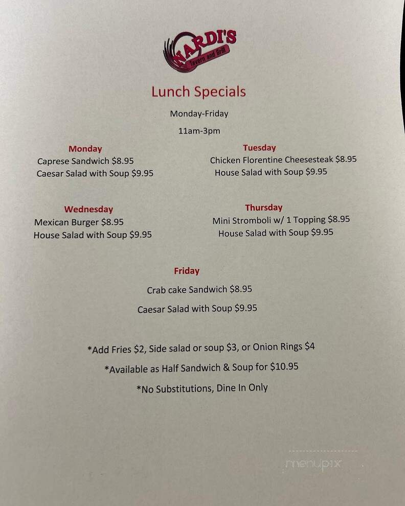 Nardi's Tavern - Long Beach Township, NJ menu_pic