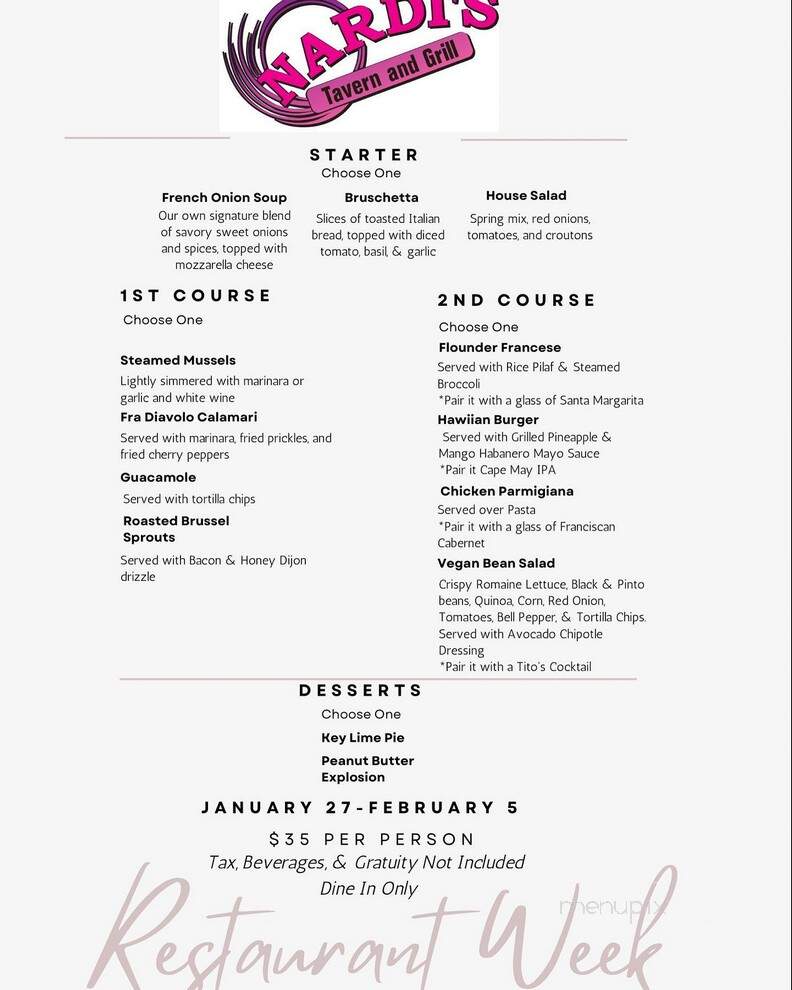 Nardi's Tavern - Long Beach Township, NJ menu_pic