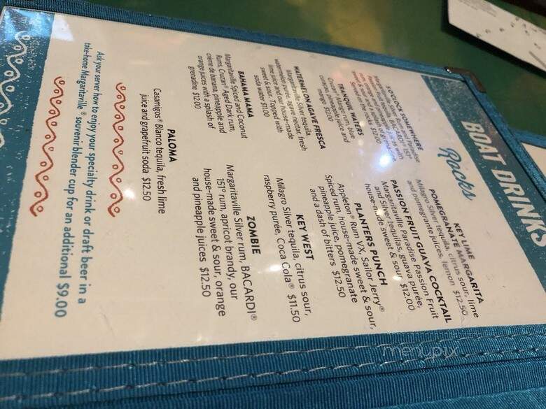 Jimmy Buffett's Margaritaville - Orlando, FL menu_pic