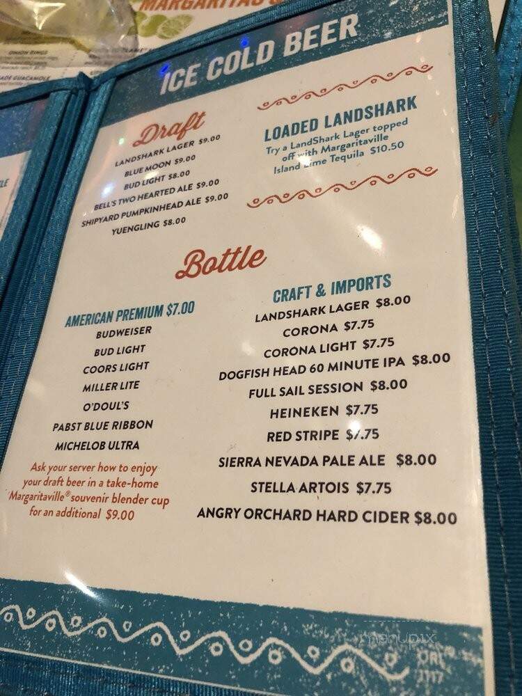 Jimmy Buffett's Margaritaville - Orlando, FL menu_pic