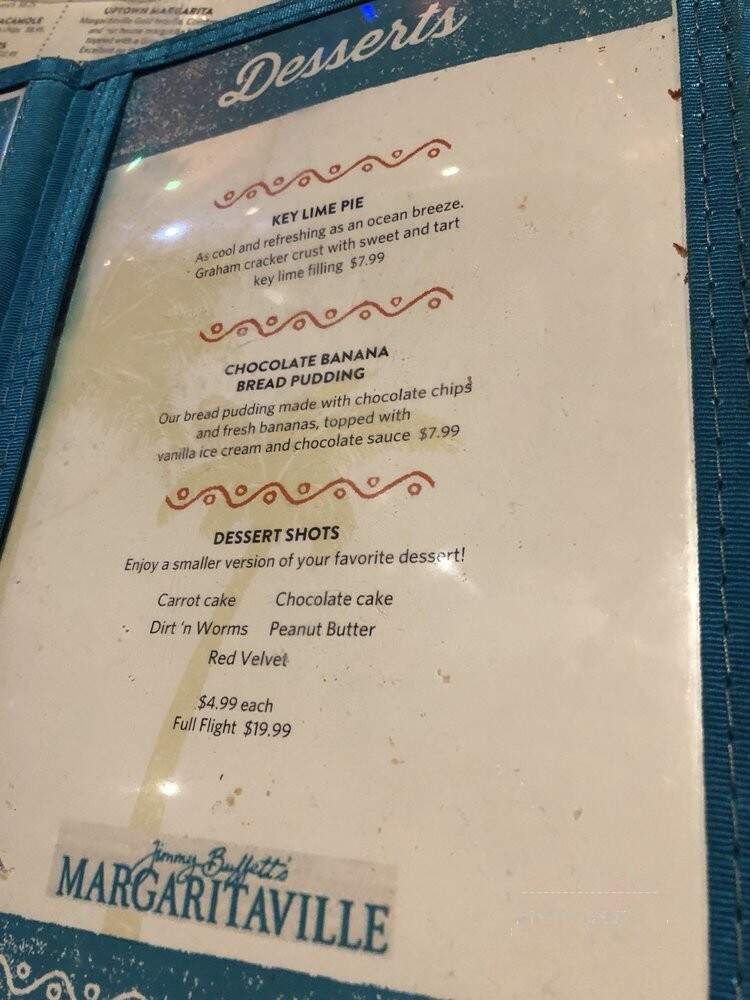 Jimmy Buffett's Margaritaville - Orlando, FL menu_pic