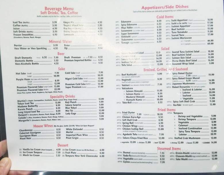 Sakura Chaya - Fresno, CA menu_pic