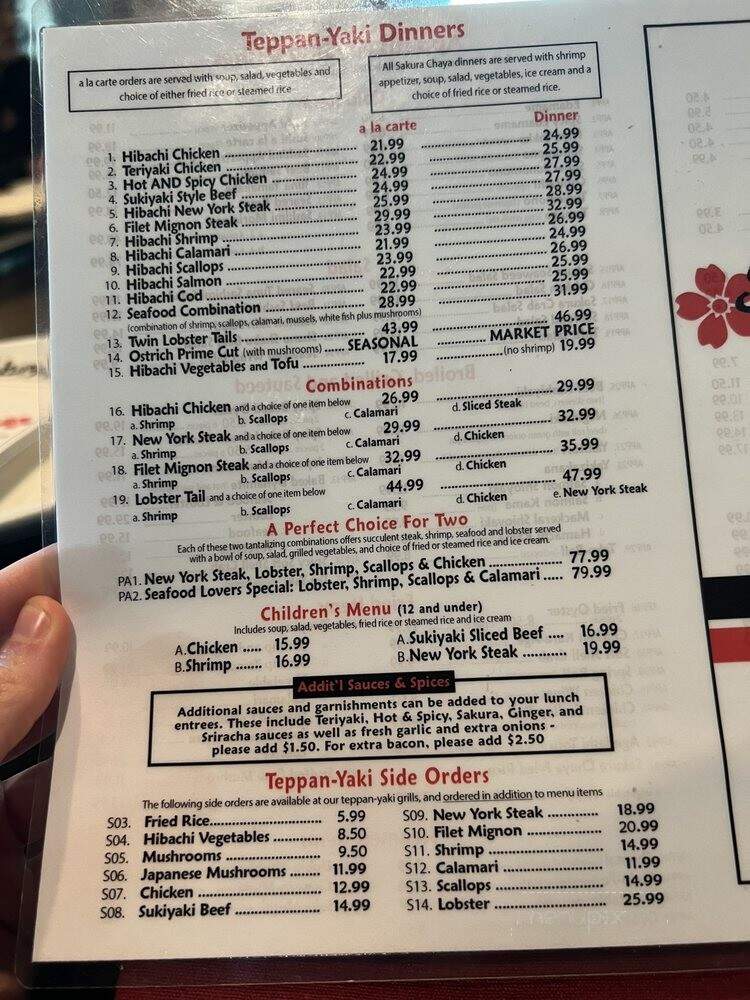 Sakura Chaya - Fresno, CA menu_pic