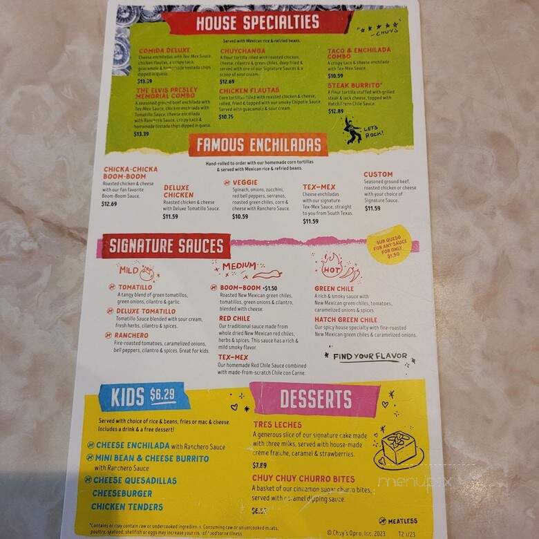 Chuy's - Selma, TX menu_pic