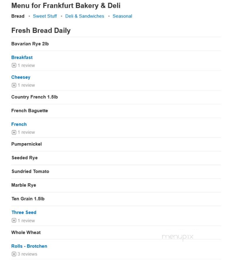 Frankfurt Bakery - Dover, DE menu_pic