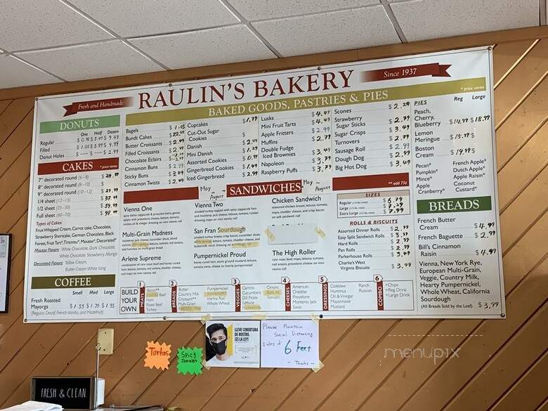 Raulin's Bakery Beltsville - Beltsville, MD menu_pic