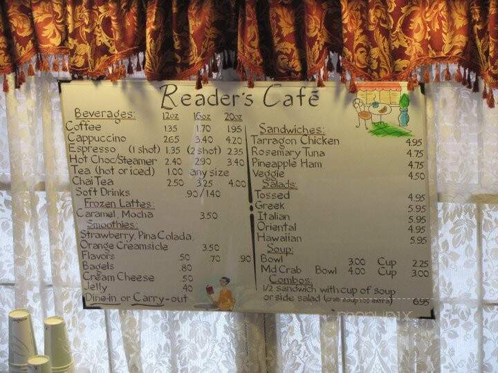 The Reader's Cafe - Hanover, PA menu_pic