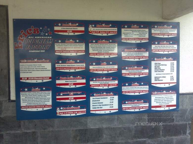 Eric's All American Ice Cream Factory - Bryan, OH menu_pic