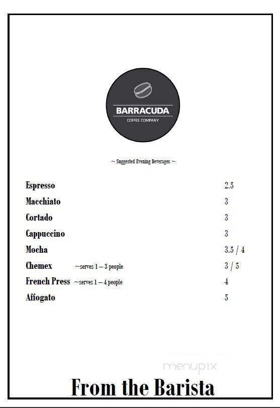 Barracuda Coffee Co - Richland, WA menu_pic