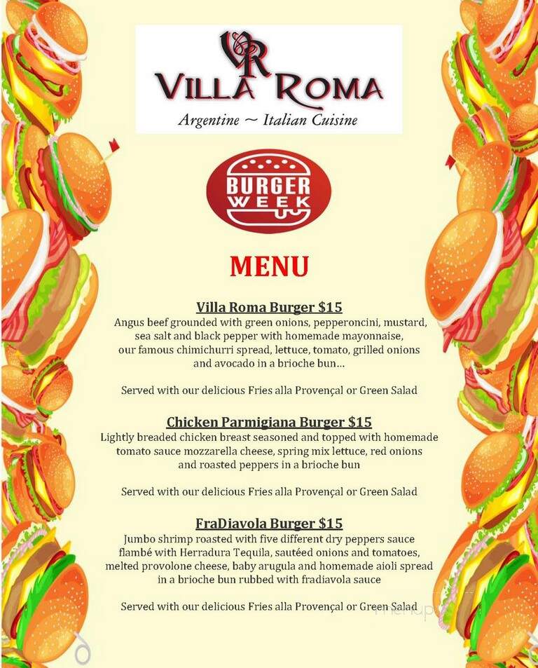 Villa Roma Ristorante - Laguna Hills, CA menu_pic