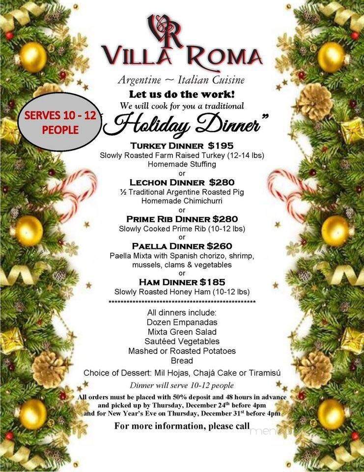 Villa Roma Ristorante - Laguna Hills, CA menu_pic
