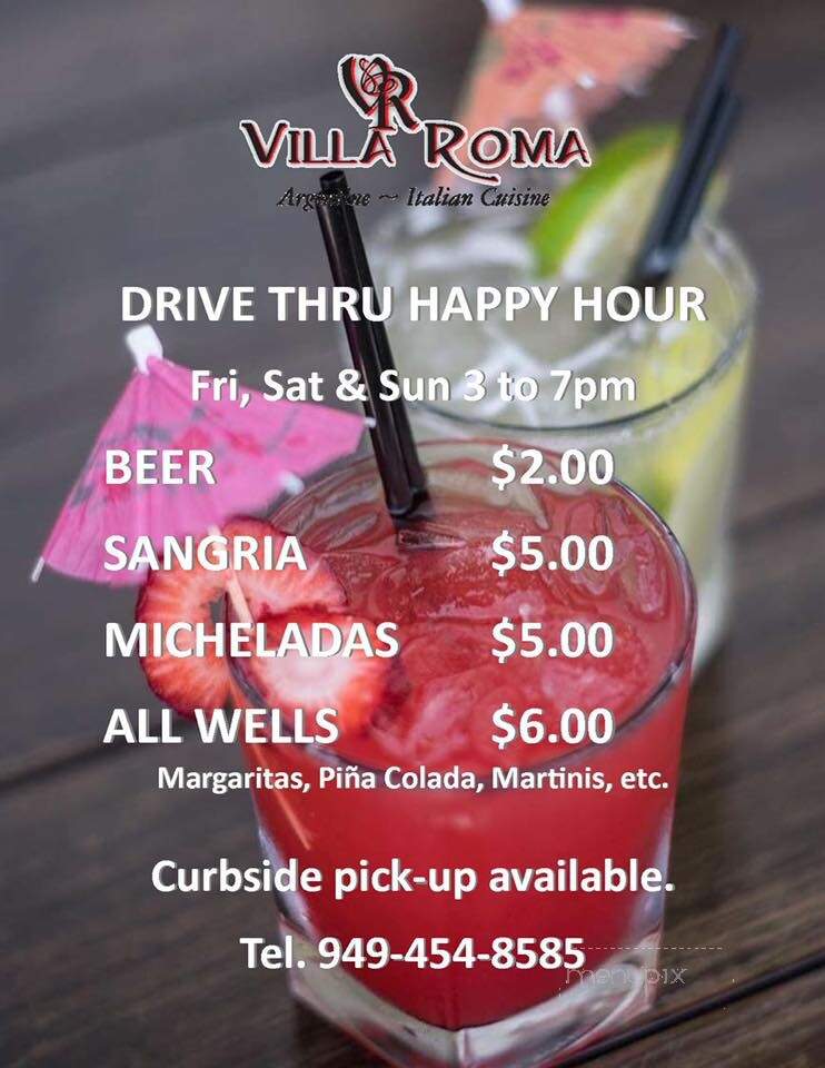 Villa Roma Ristorante - Laguna Hills, CA menu_pic