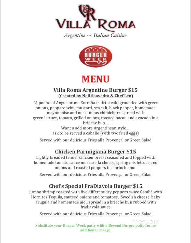 Villa Roma Ristorante - Laguna Hills, CA menu_pic