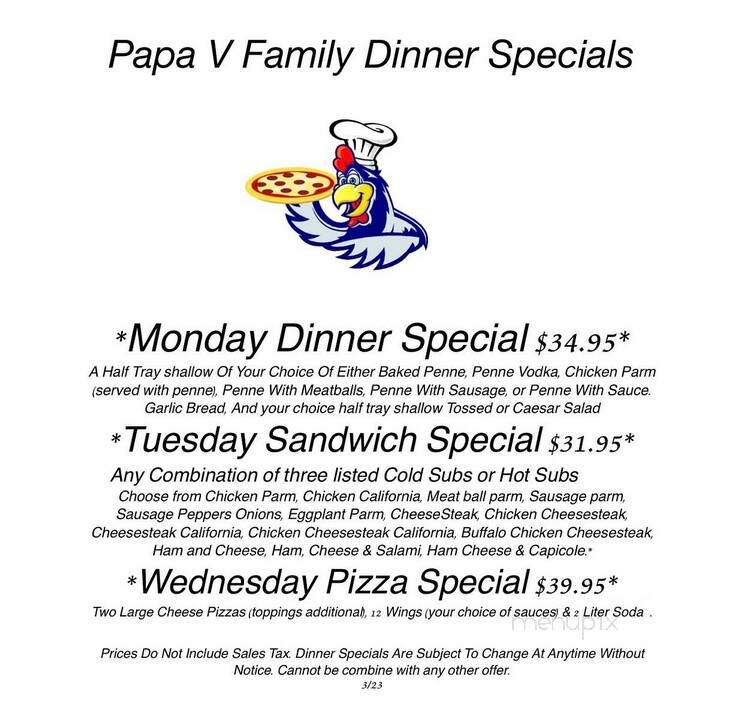 Papa V's Chicken, Pizza and Ribs - Brick, NJ