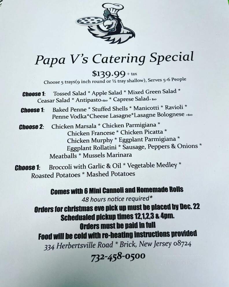 Papa V's Chicken, Pizza and Ribs - Brick, NJ