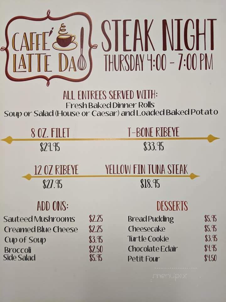 Caffe Latte Da - Harahan, LA menu_pic