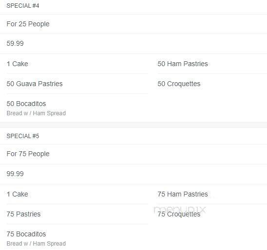 Pinocho Bakery - Coral Gables, FL menu_pic