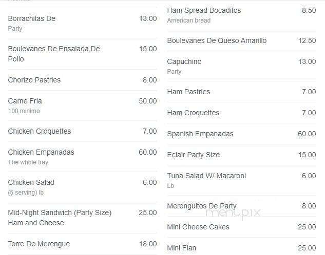 Pinocho Bakery - Coral Gables, FL menu_pic