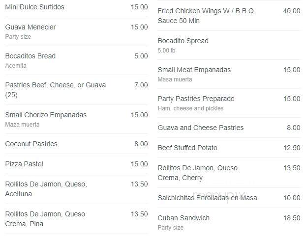 Pinocho Bakery - Coral Gables, FL menu_pic