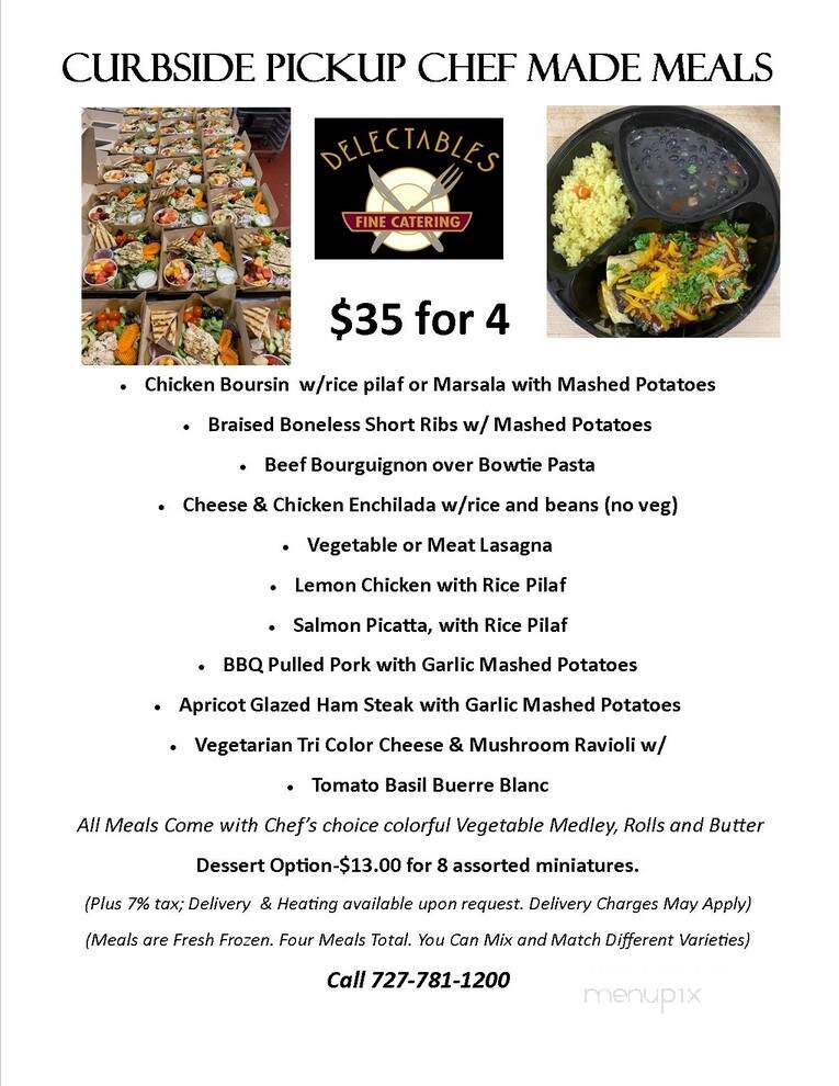 Delectables Fine Catering, - Palm Harbor, FL menu_pic