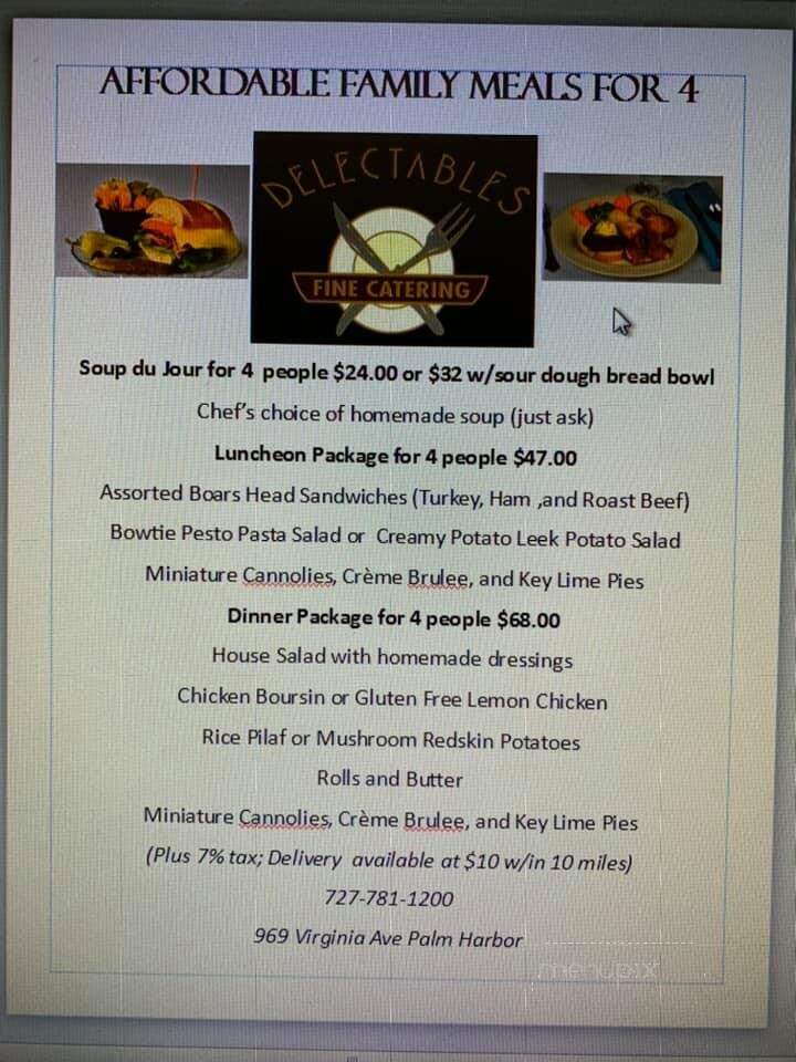 Delectables Fine Catering, - Palm Harbor, FL menu_pic