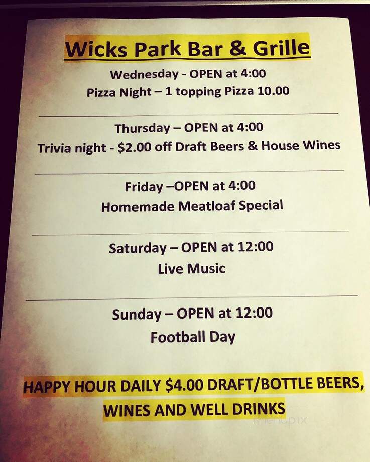 Wicks Park Bar & Grille - Saugatuck, MI
