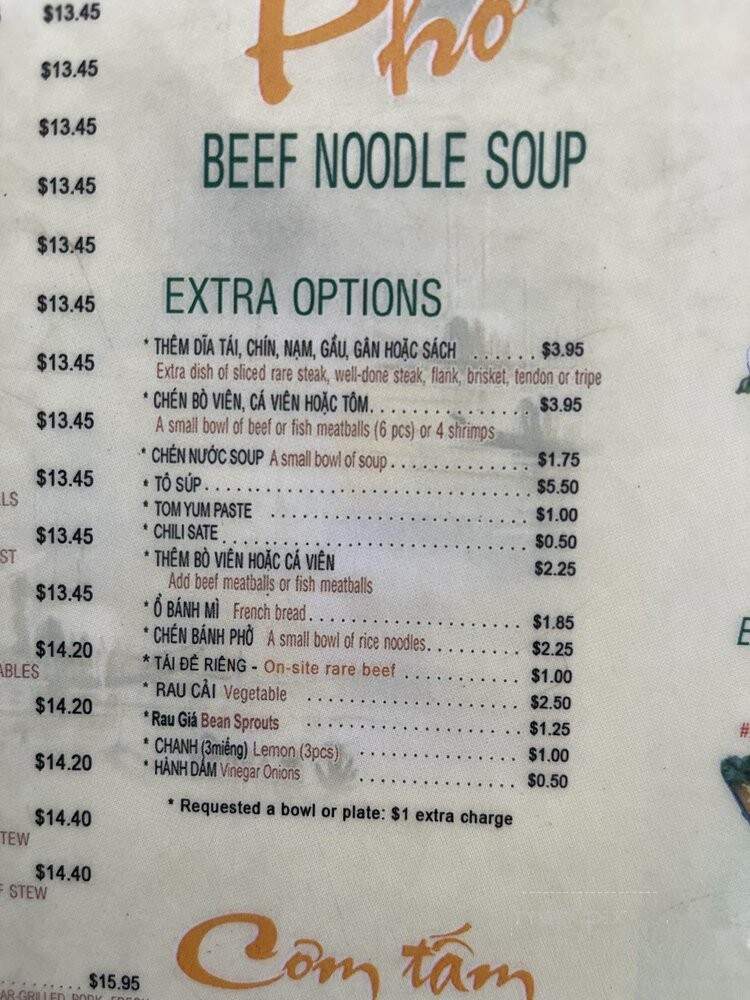 Pho Point Loma & Grill Restaurant - San Diego, CA menu_pic