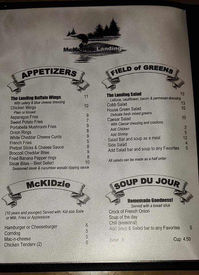 McKenzie Landing - Spooner, WI menu_pic