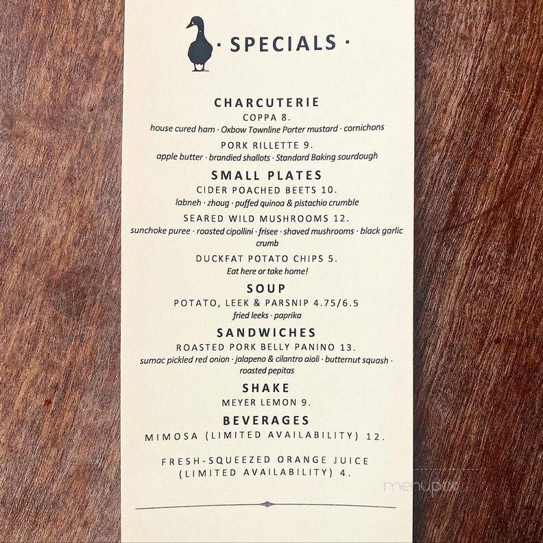 Duck Fat - Portland, ME menu_pic