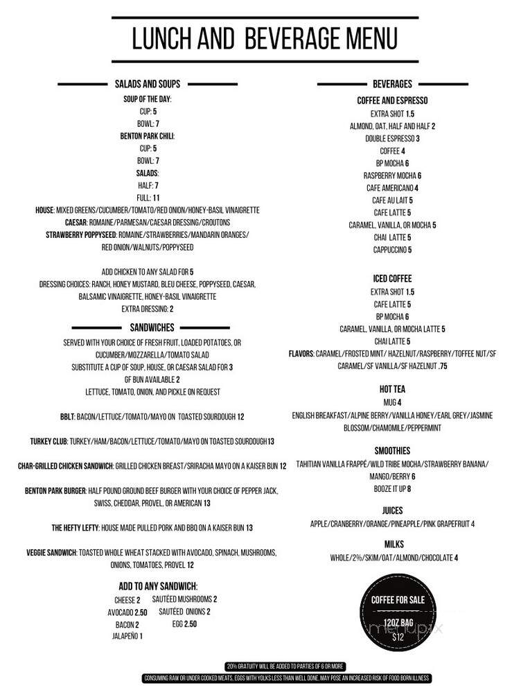 Benton Park Cafe & Coffee Bar - Saint Louis, MO menu_pic