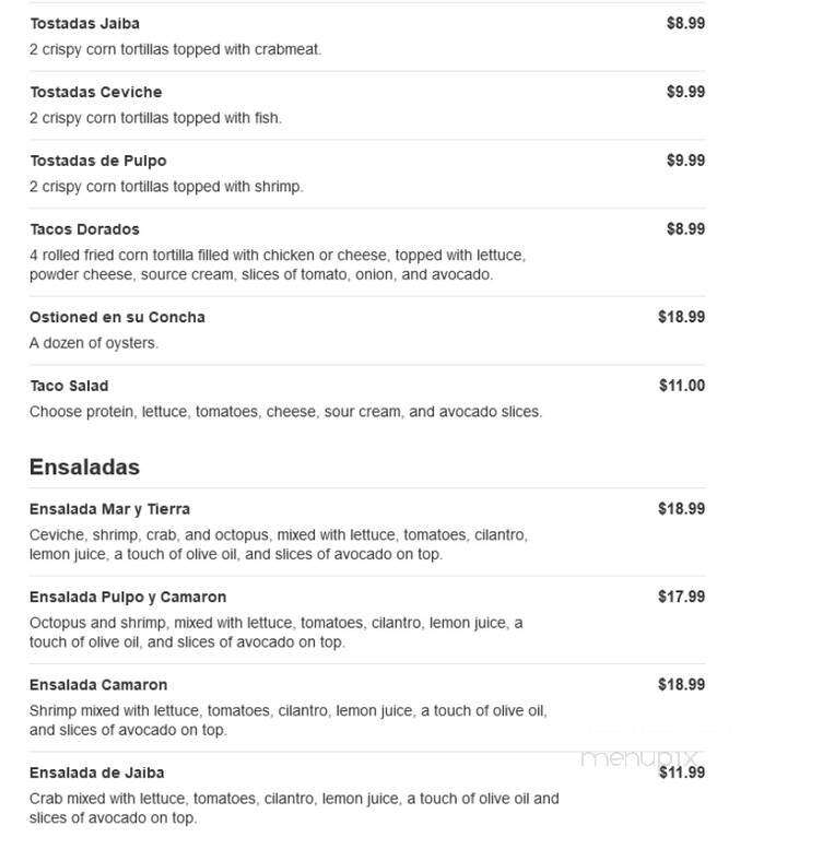 La Cabana - Wilmington, DE menu_pic
