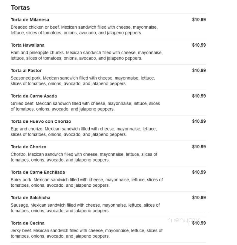 La Cabana - Wilmington, DE menu_pic