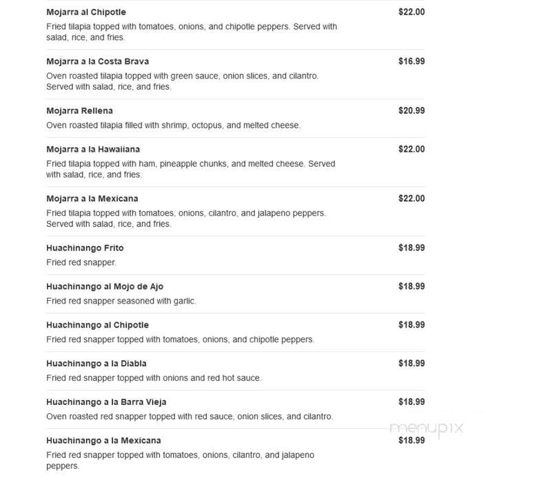 La Cabana - Wilmington, DE menu_pic