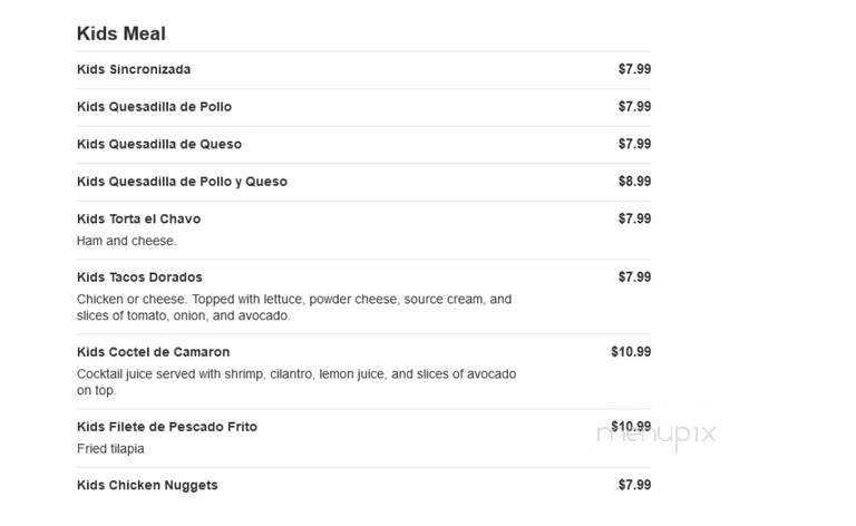 La Cabana - Wilmington, DE menu_pic