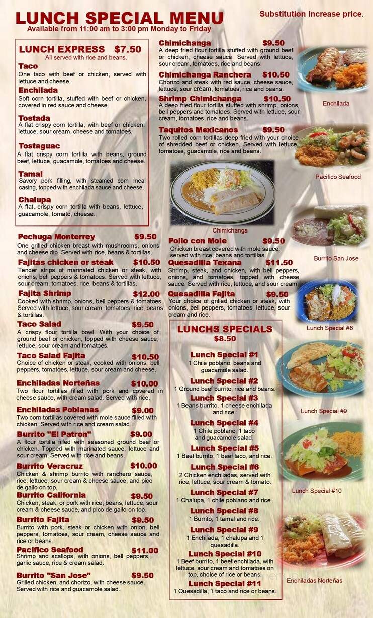 El Patron - Fort Atkinson, WI menu_pic