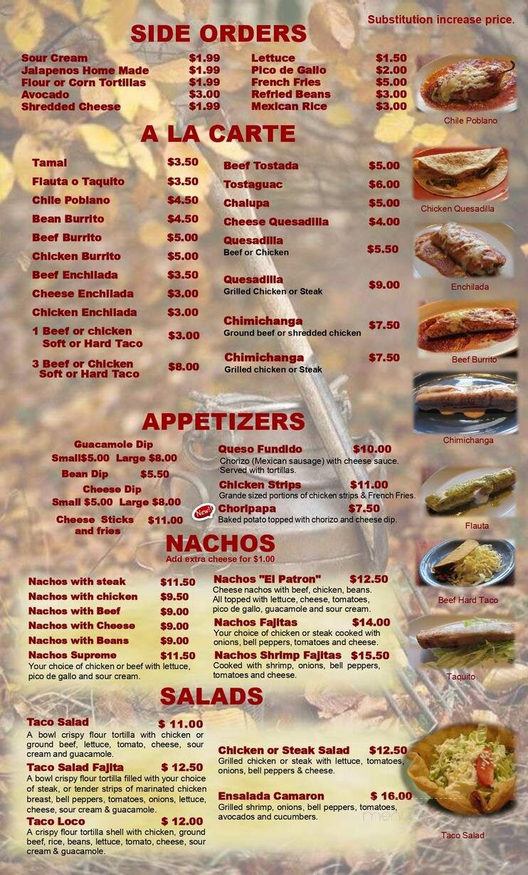 El Patron - Fort Atkinson, WI menu_pic