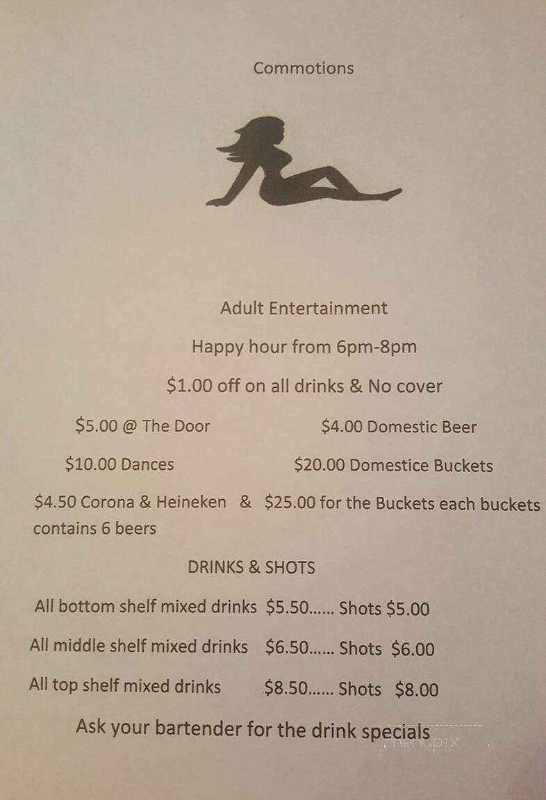 Commotions - Lagrange, GA menu_pic