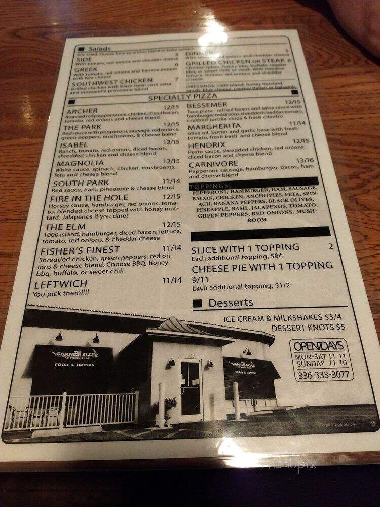 Corner Slice - Greensboro, NC menu_pic