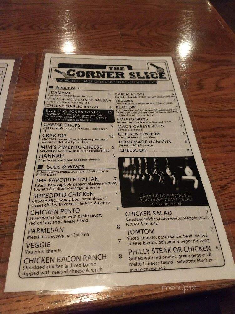 Corner Slice - Greensboro, NC menu_pic